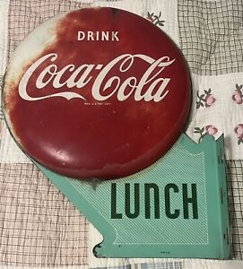 1953 Coca Cola Button  Flange Sign