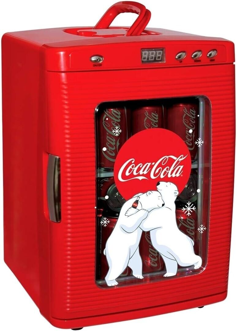 Coca-Cola Polar Bear 28 Can Cooler/Warmer w/ 12V DC and 110V AC Cords, 25L
