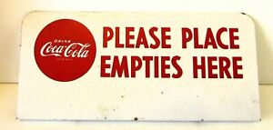 Vintage Coca-Cola Sign Please Place Empties Here Rack Sign General Store