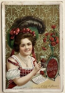 1901 Coca Cola Soda Fountain Menu Advertising Victorian Trade Card RARE