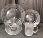 Coca Cola Dishes 16 Pieces, 4 - 10" and 8" Dishes,  Bowls and Mugs Clear Glass
