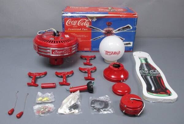 Coca-Cola Coke Downrod Ceiling Light Fan - Unassembled EX/Box. BRAND NEW.