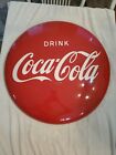 1950s Drink Coca-Cola Button Sign 24" Coca-cola Button Sign Marked AM 17