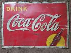 Early 1940s Drink Coca Cola Bottle Tin Sign