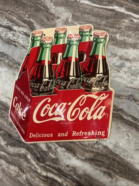 1951 Coca Cola 6pack Advertisement Tin