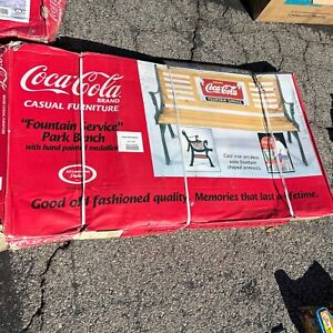 New ListingCoca Cola Fountain Service Cast Iron Park Bench