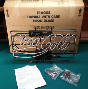 NEW Vintage 1990's Everbrite Enjoy Coca-Cola Neon Sign 28" x 13" Coke Signage