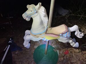 Rare Vintage Coca Cola Coke Aluminum Carousel Horse on stand Circus Theme