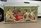 Coca Cola Cooler Soda 1954 Cardboard Sign "Coke Time" 56" X 27" Rare