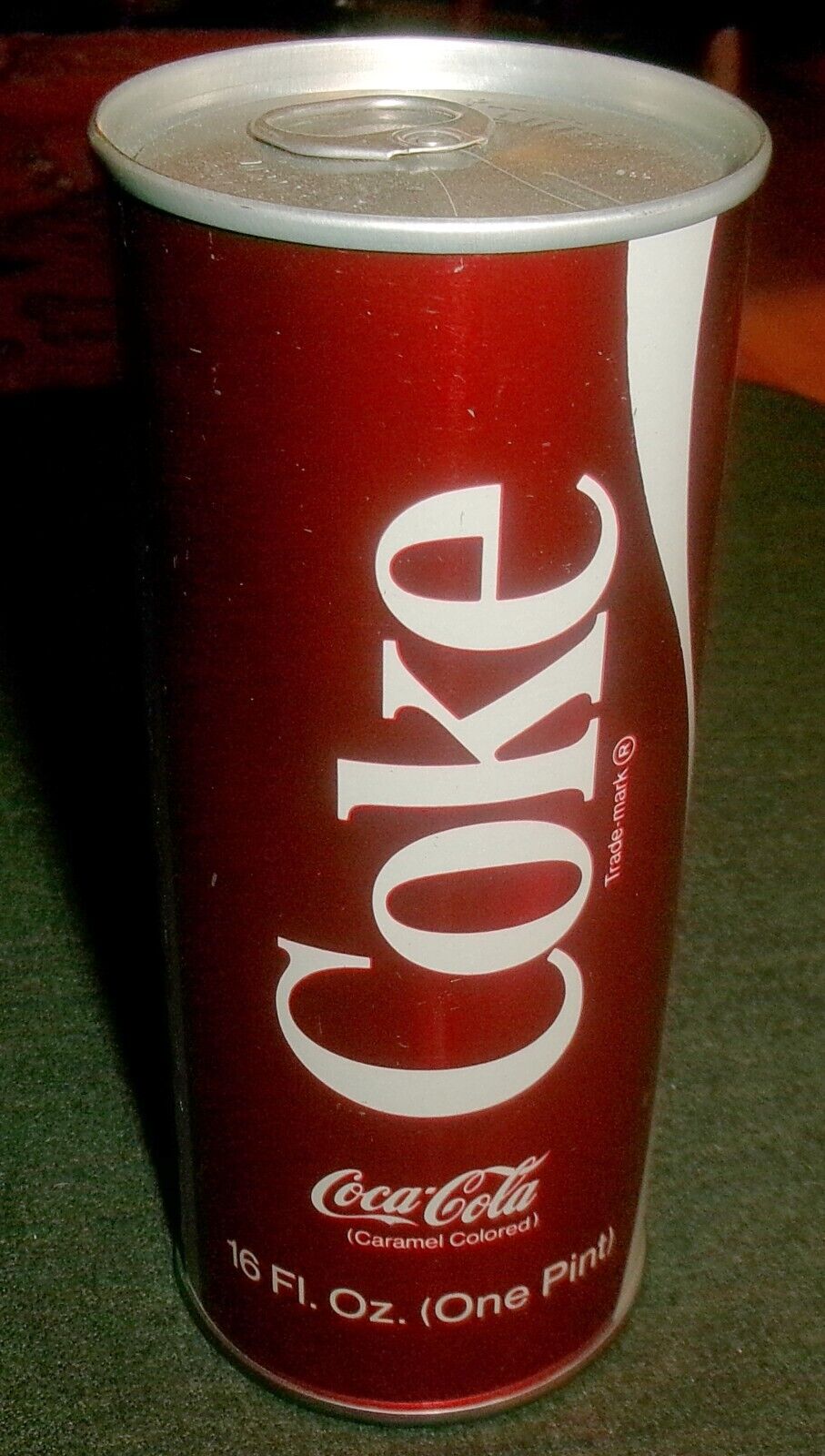 Very Rare Coca Cola 16 Ounce, 1970 Coke Ring Pull Soda Can - Shiny Finish