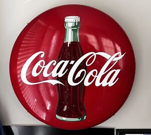 1950's Vintage Coca-Cola Soda Advertising Porcelain Round Button 24"