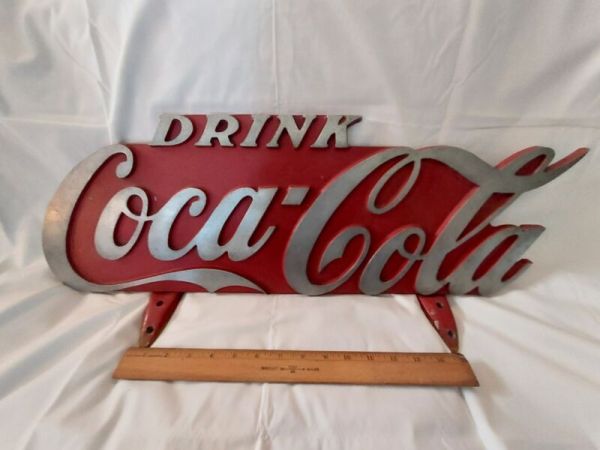 Cast aluminum Coca Cola delivery truck cab topper. Red, in excellent condition.