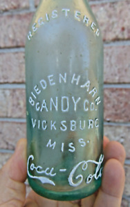 Scarce COCA COLA Biedenharn Candy Co. VICKSBURG MISS. Straight Side Coke Bottle