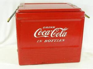 Coke Cooler RARE 1950s "Drink Coca-Cola In Bottles" Model A56 Near EXC. COND.