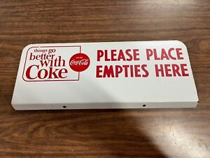Vintage Coca-Cola Bottle Rack Sign ~ Please Place Empties Here
