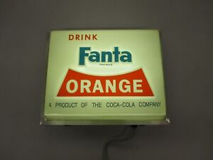 Vtg Drink Fanta Orange Coca Cola Advertising Lighted Wall Sign Light Soda Pop