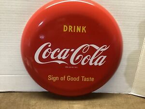 12” Coca-Cola Canada Porcelain Metal Button Sign / One Of Three Versions / Rare