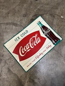 c.1951 Original Vintage Ice Cold Coca Cola Sign Metal MCA 15 51 Nice Clean