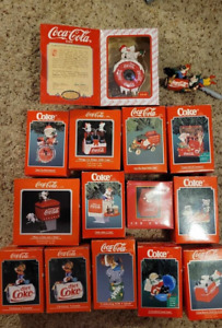 Coca Cola Christmas ornament lot