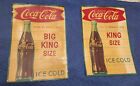 Pair of Vintage Fishtail Coca Cola King Size & Big King Size Tin Tacker Signs