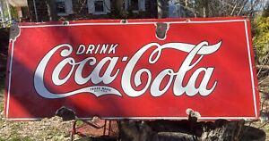 Vintage Coke Sign Porcelain Drink Coca Cola