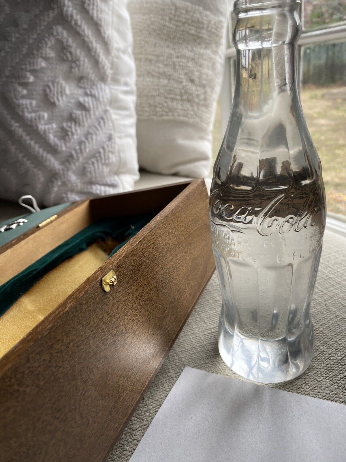 Olympics Coke Coca Cola Crystal Bottle wood Box Balfour Atlanta 1996 - 240/500 -