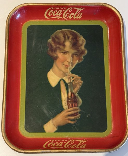 1928 Coca Cola Serving Tray Original Condition Bottle Sales 10.5" X 13"