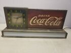 Original 1940s Soda Fountain Coca-Cola Advertising Countertop Clock Display