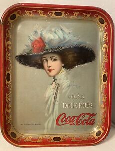 Beautiful 1910 Coca Cola Tray  “The Coca Cola Girl”