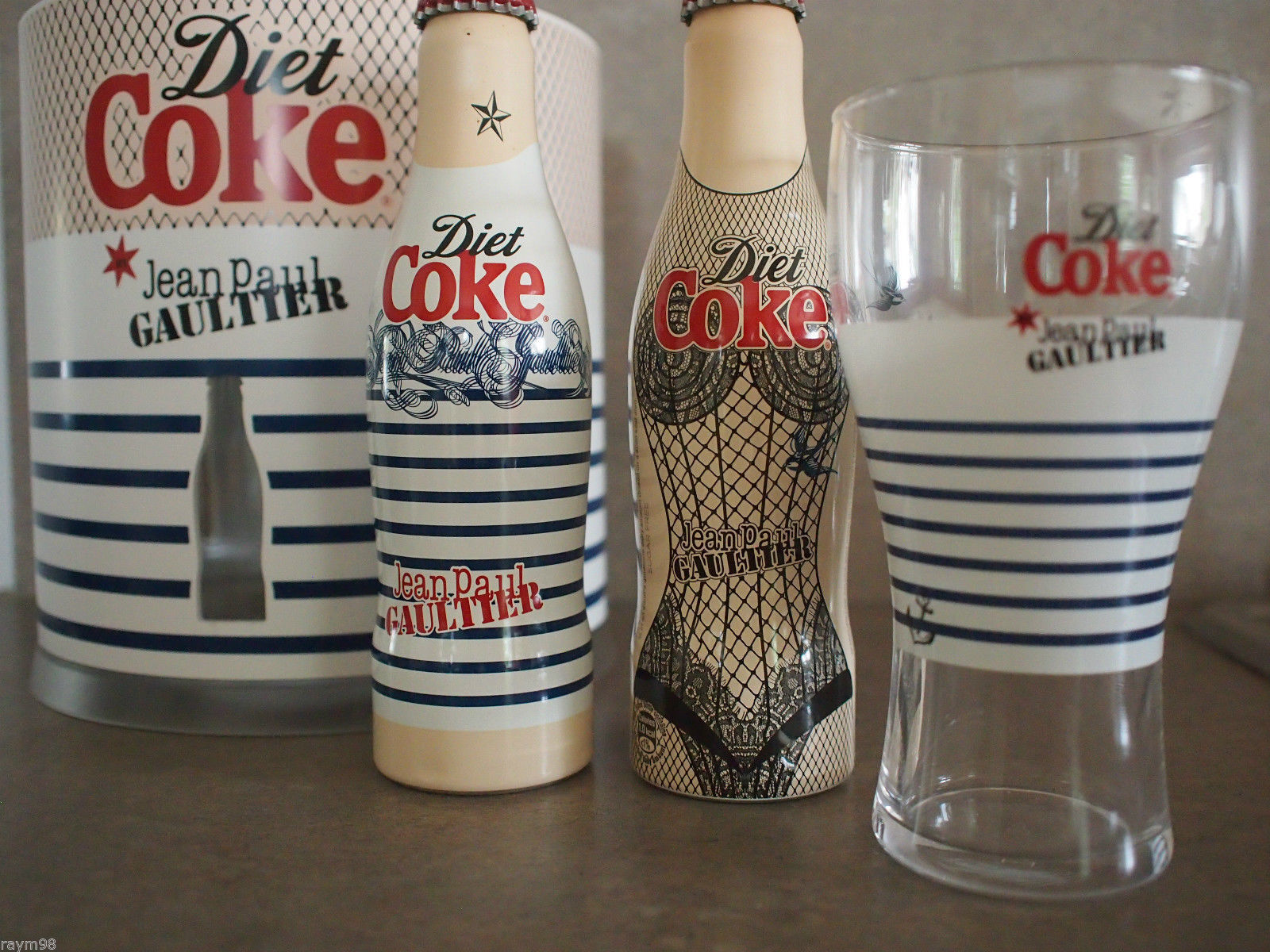 RARE Jean Paul GAULTIER COCA COLA 250ml Diet Coke LTD ED GIFTSET FULL Bottles