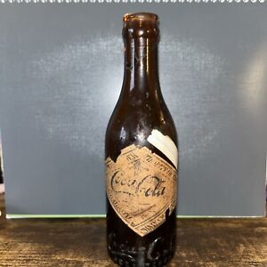 1910 RARE AMBER BROWN STRAIGHT SIDE COCA COLA BOTTLE -CAMPBELLSVILLE KY KENTUCKY