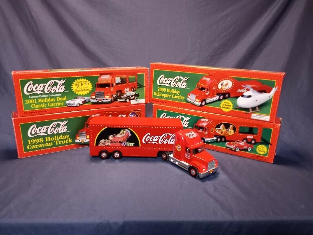 Coca Cola 1998-2001 Holiday Caravan Trucks with Boxes Mint Condition