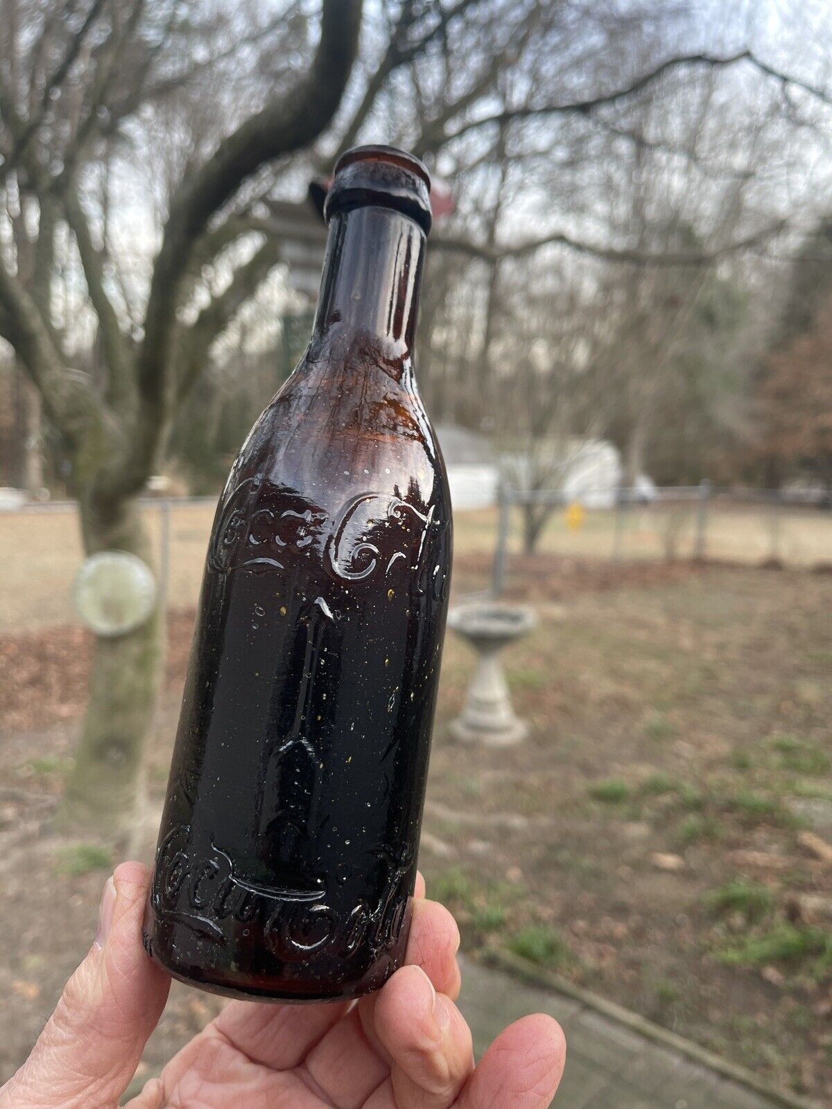 Amber Coca Cola Bottle from Knoxville Tennessee with Straight Arrow Minty