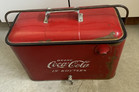 1940's Vintage Red Coca-Cola Cooler - Complete with Coke Bottle Opener & Drain