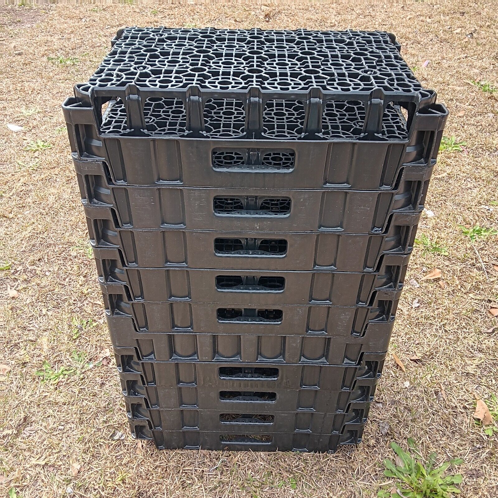Lot of 10 Used COCA COLA Black Plastic Crates Garden Trays-stackable 16x11x5