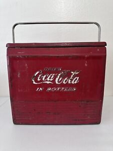 Vintage 1950's Coca Cola Ice Chest Cooler, Authentic Drink Coca Cola in Bottles