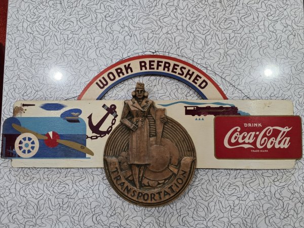 Vintage 1940s Coca Cola Kay Display Sign, Trains, Planes Boats !!