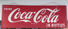 VINTAGE COCA-COLA COKE METAL SLED SIGN 68X24X2.5 GOLDEN COLO BOWLING ALLEY L@@K
