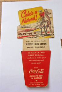 Vintage Coca-Cola Carton TOPPER  1949 TO 51. SHERIFF BOB DIXON CBS RADIO & T. V.
