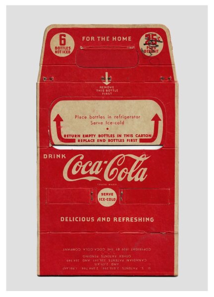 Original Vintage 1939 COCA-COLA Six Bottle Cardboard Carrier Carton