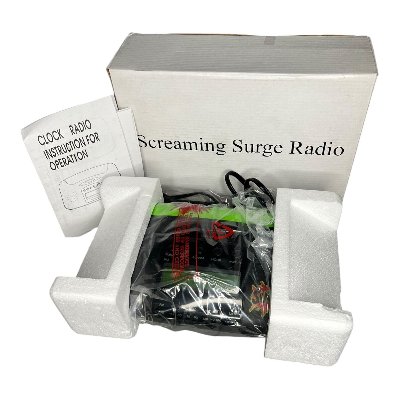 Vintage Surge Soda Screaming Alarm Clock Radio Coca-Cola Promo RARE - NIB