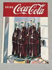 Vtg 1940's Coca Cola Coke Bottles Advertising Paper Poster Sign NOS? 24" Rare!