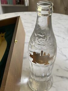 Olympics Coke Coca Cola Crystal Bottle wood Box Balfour Atlanta 1996 - 311/500 -