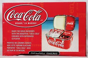 RARE!! VINTAGE COCA COLA COOLBOX ICE BOX W/ AM FM RADIO / CD PLAYER NEW IN BOX