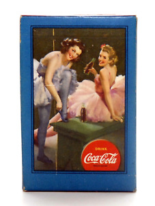 RARE UNOPENED SEALED DECK 1943 BLUE BALLERINA COCA COLA PLAYING CARDS U.S.P.C.Co