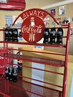 Vintage Coca Cola Bakers Rack With 5 Folding Shelves Red Heavy Metal