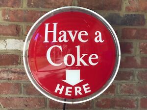 Single Sided Coca Cola Lighted Lite Up Sign.   Neon Products Lima, Ohio