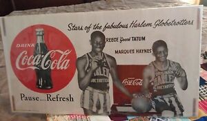 Vintage Extremely Rare 1952 Coca-Cola Harlem Globetrotters poster,100% REAL DEAL