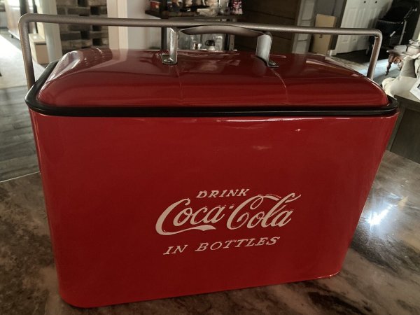 VINTAGE RESTORED COCA COLA AIRLINE LIKE COOLER