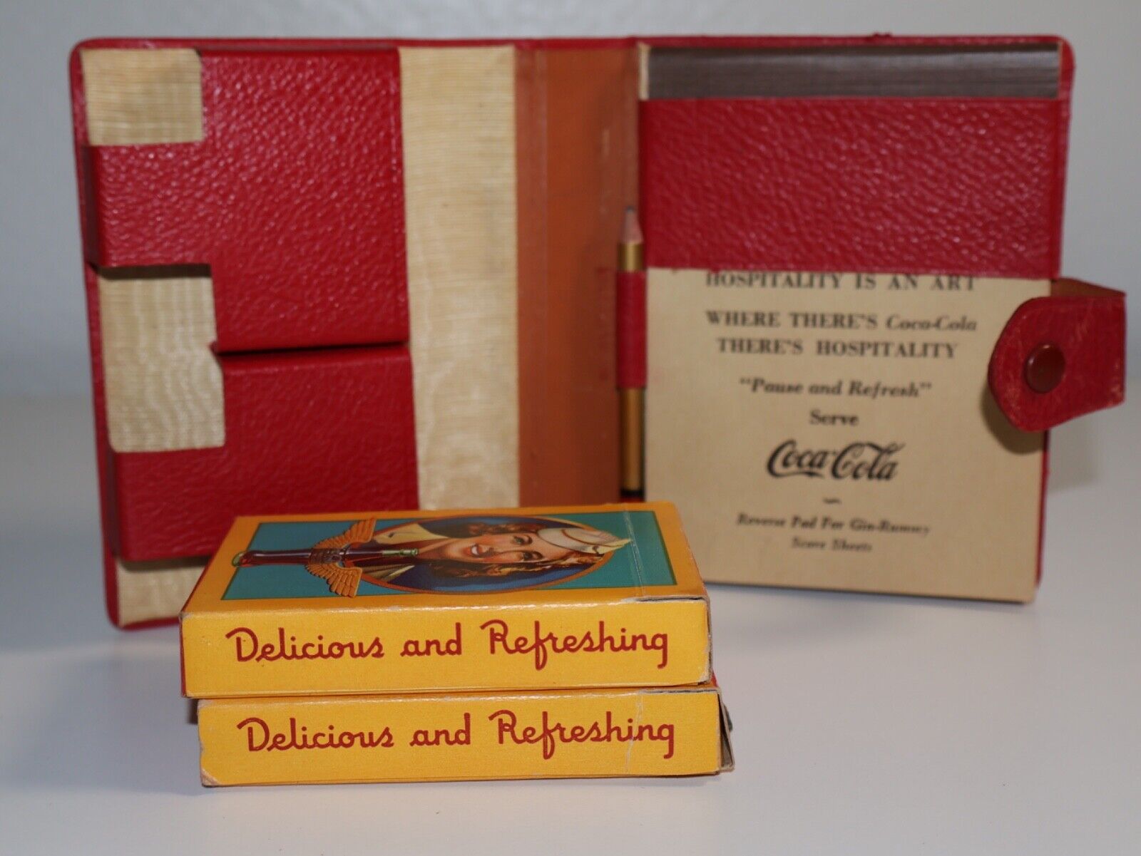 A1-COCA-COLA Rare PLAYING CARDS PRE WAR BRIDGE COCA COLA 1950 With Stamp Seal
